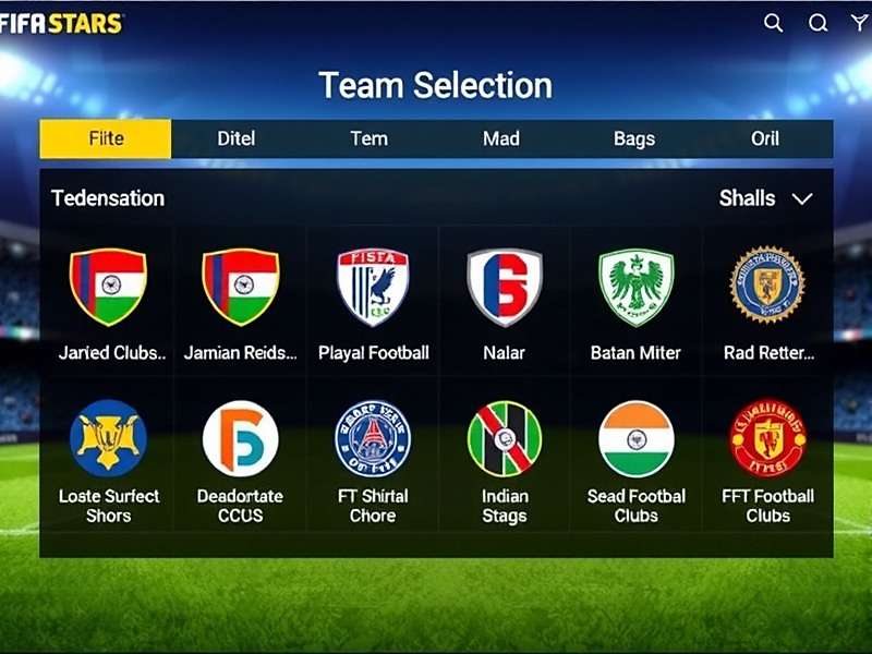 Bharat FIFA Stars - Choose Your Favorite Indian Club Bharat FIFA Stars Team Selection Interface showing various Indian football clubs